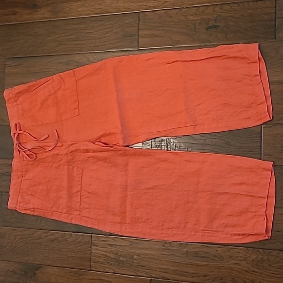 Liz Claiborne Orange/Salmon Wide-Leg Linen Pants size 14 - Picture 1 of 9